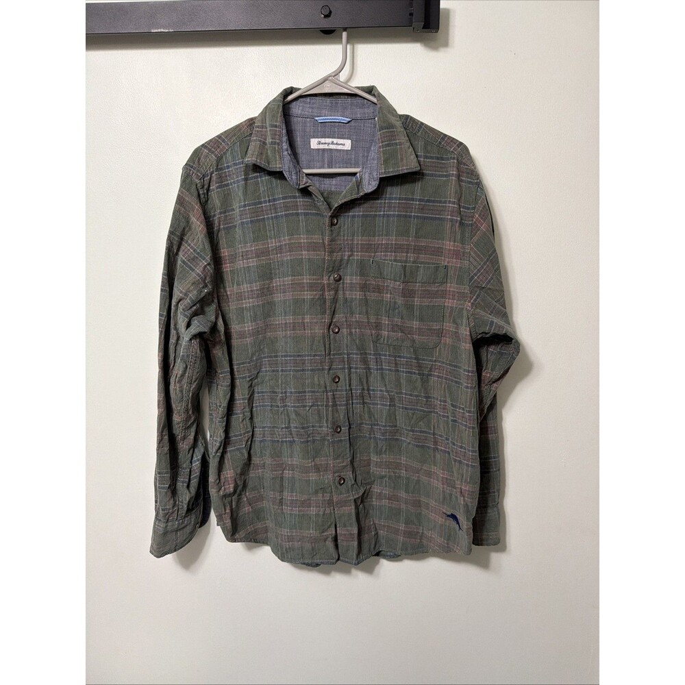 Tommy Bahama Multicolor Plaid 100% Cotton Long Sleeve Button Up Shirt medium